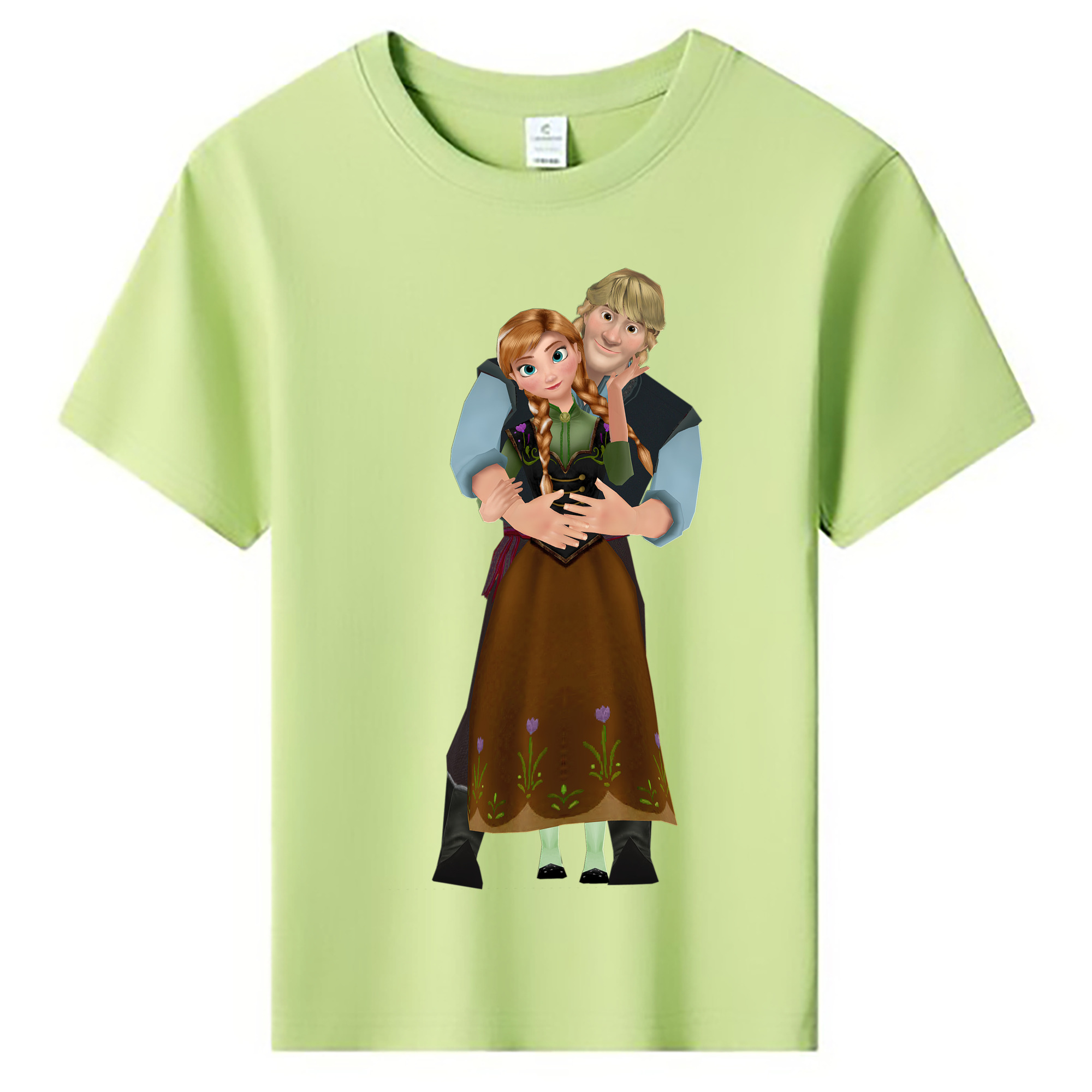 （画像用） アナと雪の女王 アンナ エルサ Frozen Anna Elsa 綿100％キッズTシャツ（フロントプリント）